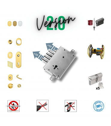 Complete lock kit European cylinder security door for Master extended pins