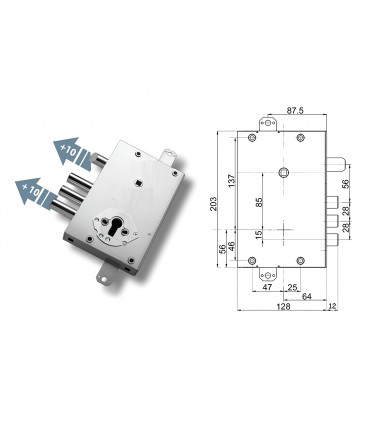 Kit serratura completo porta blindata a cilindro europeo per Vighi