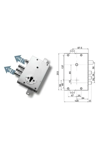 Kit serratura completo porta blindata a cilindro europeo per Vighi