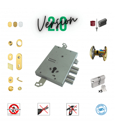 Kit completo de cerradura cilindro europeo puerta de seguridad para Gasperotti