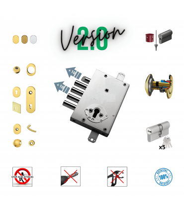 Kit serratura completo porta blindata a cilindro europeo per Meba Cisa
