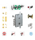 Kit serratura completo porta blindata a cilindro europeo per Master Cisa 4 perni elettrica
