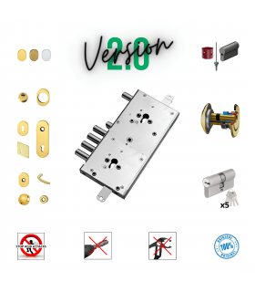 Complete lock kit European cylinder security door for Master Cisa double cylinder