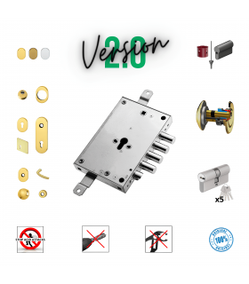 Kit complet de serrure cylindre européen porte de sécurité pour Mottura Effepi 4 goupilles douilles filetées