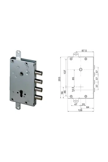 Kit complet de serrure Porte de sécurité à cylindre européen pour Cisa 4 goupilles uniquement