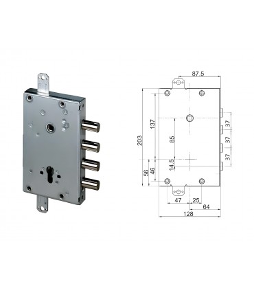 Kit completo de cerradura cilindro europeo puerta de seguridad solo para Cisa 4 pitones