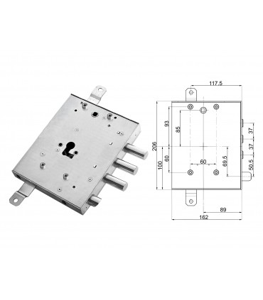 Kit completo de cerradura cilindro europeo puerta de seguridad para Mottura Iseo Gardesa Casquillos roscados