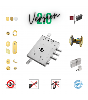 Complete European Cylinder Lock Door Lock Kit for Mottura Iseo Gardesa Threaded Bushings