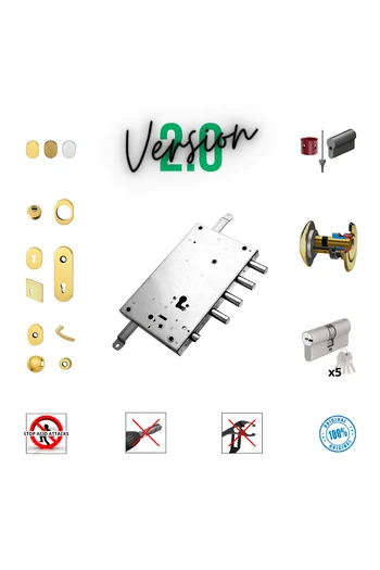 Complete lock kit European cylinder security door for Mottura Dierre Serrablinda