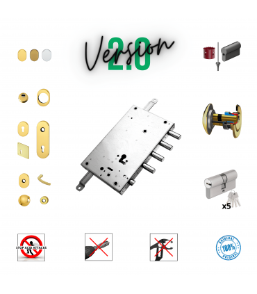 Kit completo de cerradura cilindro europeo puerta de seguridad para Mottura Dierre Serrablinda