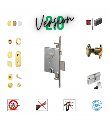 Kit completo de cerradura cilindro europeo puerta de seguridad para poste reforzado Cisa