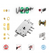 Complete European cylinder security door lock kit for Gardesa extended pins threaded bushings