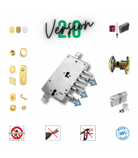 Complete lock kit for Eurodoor double cylinder security door