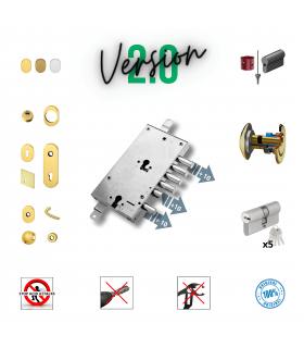 Kit complet de serrure pour porte de sécurité PAN à double cylindre