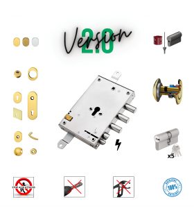 Kit complet de serrure Porte de sécurité à cylindre européen pour serrure électrique Mottura Securemme Torterolo à 3 goupilles