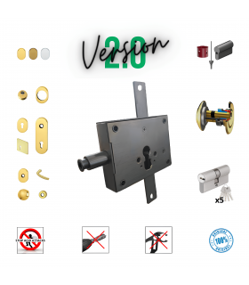 Complete rod-block kit armored door with European cylinder for all doors