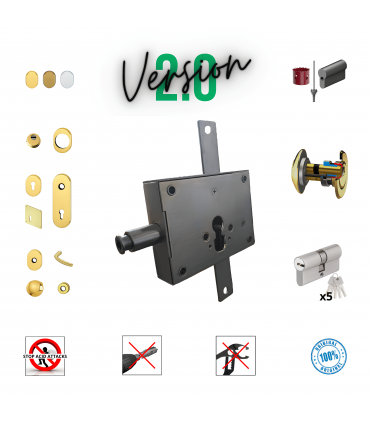 Complete rod-block kit armored door with European cylinder for all doors