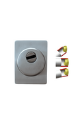Defender armored square satin chrome antitubo armored door with European cylinder for Cisa Mottura Dierre Securemme