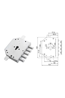 Cerradura de puerta blindada con cilindro europeo para Cr 2251/28 de simple efecto