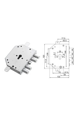 Cerradura de puerta de seguridad de cilindro europeo para Cr 2251/28