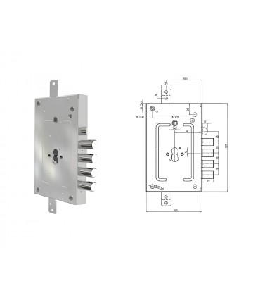 Serratura porta blindata a cilindro europeo per Cr 2655/28
