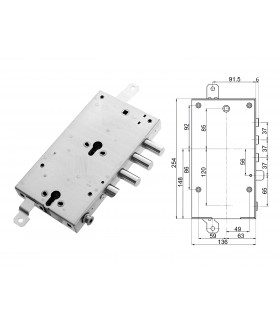 European cylinder security door lock for Dibi 2 cylinders