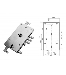 European Cylinder Security Door Lock for Dierre 2 Cylinders 3+1