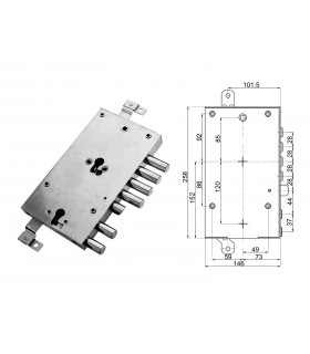 European Cylinder Security Door Lock for Dierre 2 Cylinders 4+2
