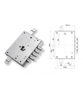 European cylinder security door lock for Dierre 4 pins