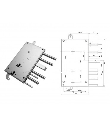 European cylinder security door lock for Fiamm Iseo