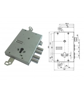 Cerradura europea de cilindro para puertas de seguridad Gasperotti