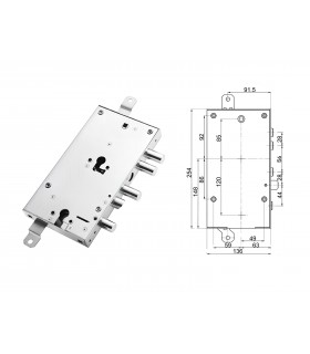 European cylinder security door lock for Isall 2 cylinders