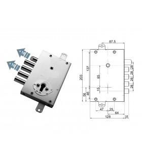 European cylinder security door lock for Cisa Meba 4 extended pins