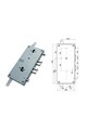 Cerradura europea de seguridad para puerta Tesio de doble tope y 2 cilindros