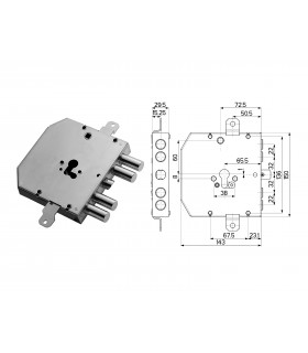 European cylinder security door lock for Tesio 22 off-center