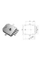 European cylinder security door lock for Mottura 4 pin 25 side handle square