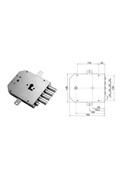 European cylinder security door lock for Mottura 4 pin 25 side handle square