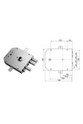 European cylinder security door lock for Mottura 3 pin 25 side handle square