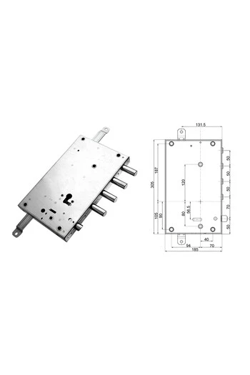 Cerradura europea de cilindro de seguridad para puerta Mottura Dierre Serrablinda
