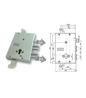 European cylinder security door lock for Gasperotti 6mm protrusion