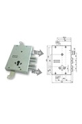 European cylinder security door lock for Gasperotti 9mm protrusion