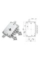 Armored door lock with European cylinder for Mottura Dieffe 4 pins wheelbase 25 pins extended