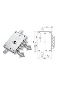 Armored door lock with European cylinder for Mottura Dieffe 4 pins wheelbase 25 pins extended