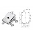 Cerradura de puerta acorazada con cilindro europeo para Mottura Dieffe 4 pitones distancia entre ejes 25 pitones extendidos