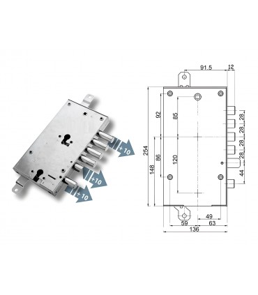 European cylinder security door lock for Pan 2 cylinders