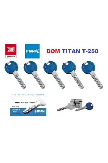 Dom Titan T-250 cylindre de sécurité Euro 5 clés friction Dom Titan T-250 différentes tailles
