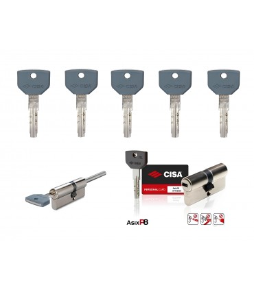 Cilindro europero di sicurezza 5 chiavi Cisa Asix P8 Pro varie misure