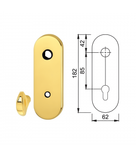 Plaque longue avec bouton pour porte blindée avec cylindre européen pour Cisa Mottura Dierre Securemme