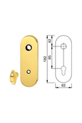 Plaque longue avec bouton pour porte blindée avec cylindre européen pour Cisa Mottura Dierre Securemme