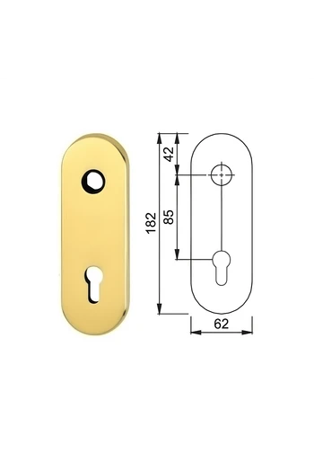 Plaque longue pour porte blindée avec cylindre européen pour Cisa Mottura Dierre Securemme
